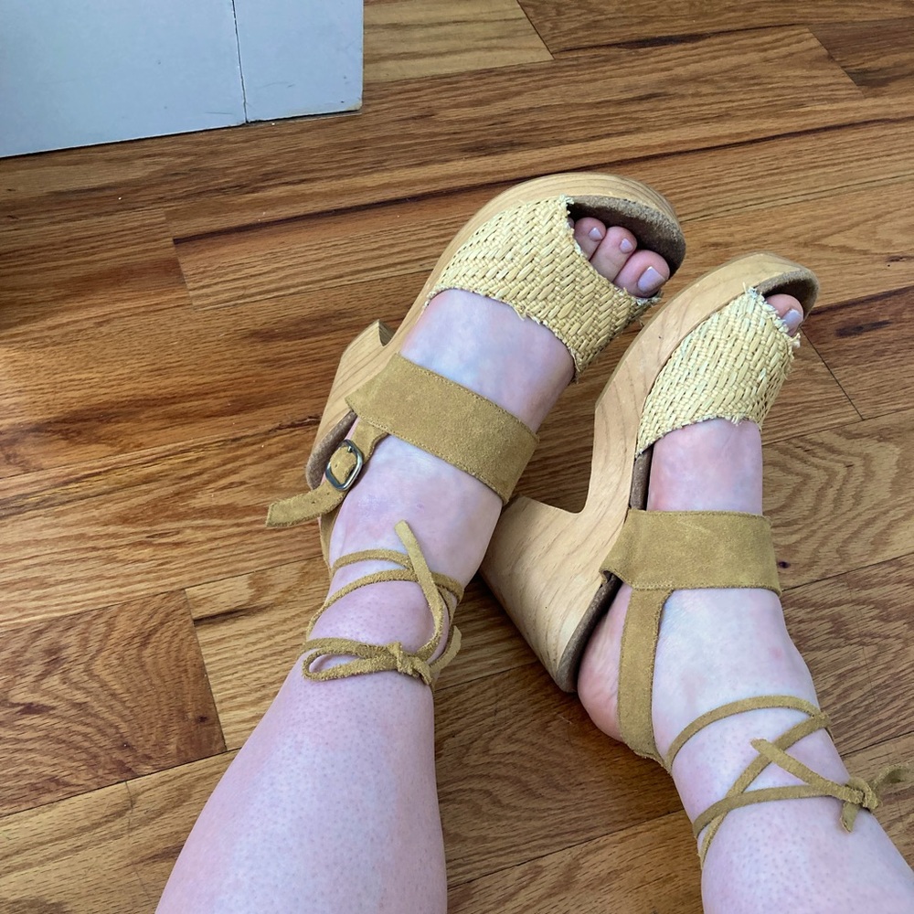 Free People Clog Heels- Ankle Straps
